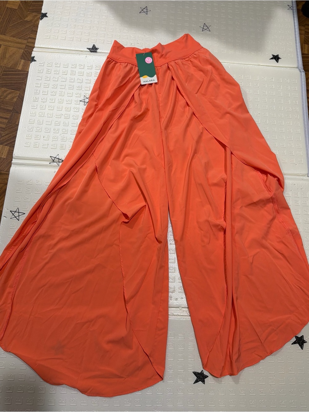 HALARA Bright Orange Wide-Leg Wrap Pants